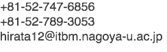 +81-52-747-6856 +81-52-789-3053 hirata12@itbm.nagoya-u.ac.jp 